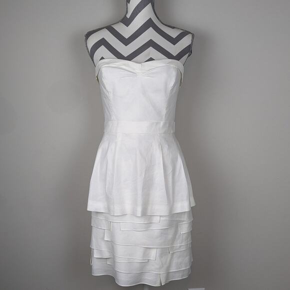 BCBGMaxAzria Annika White Strapless Dress 10 Bridal Y2K - Picture 2 of 11